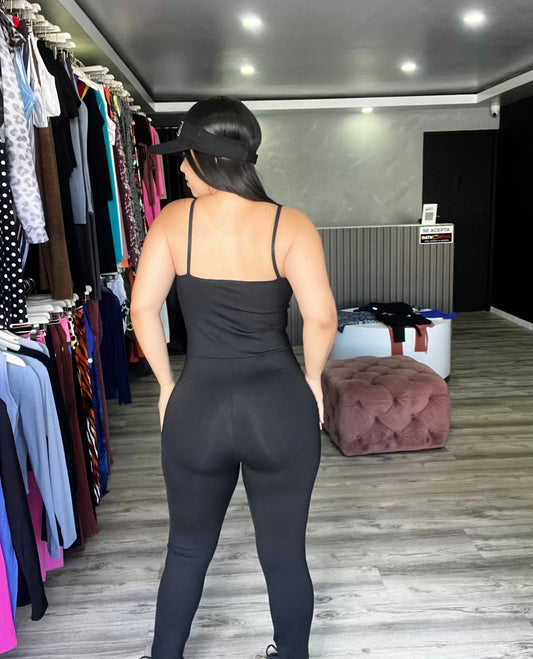 Black Sleeveless Long Jumpsuit