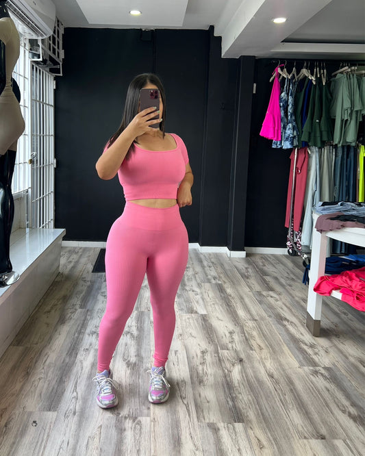 Pink Shirt Set Long